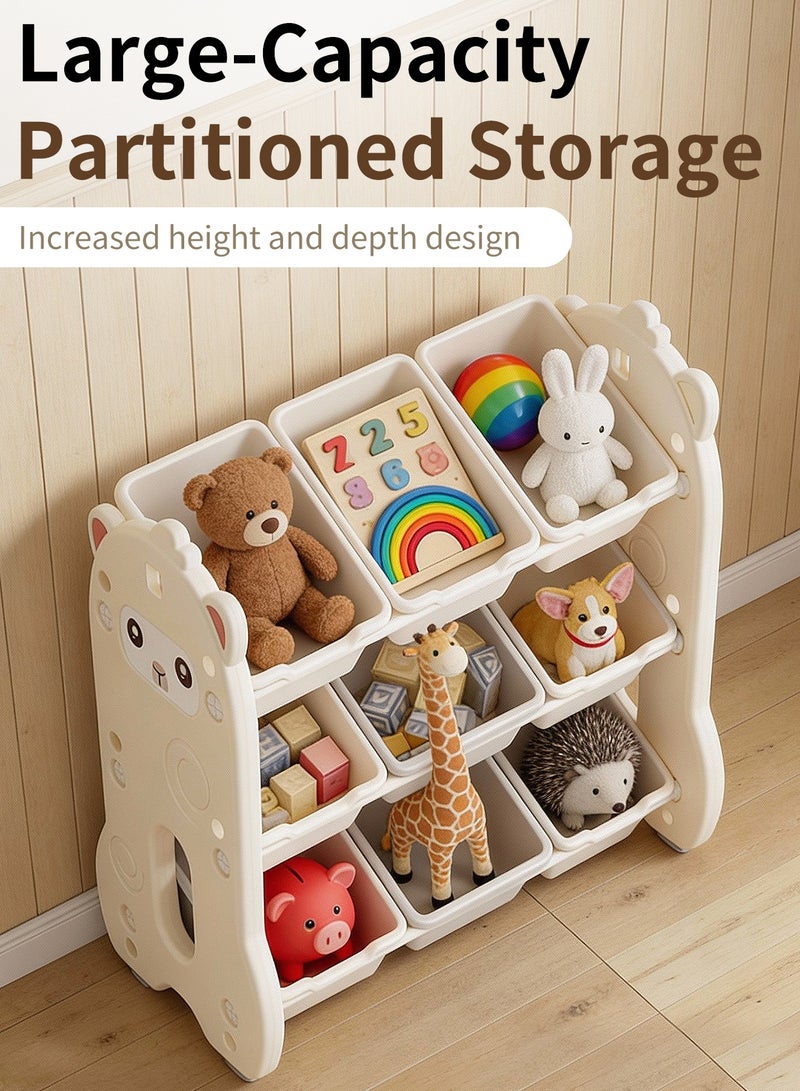 HomKawt Children Toy Storage Organizer with Large Capacity Bins, Toy Storage Rack & Toy Box Organizer, Kids Storage Bins Toy Boxes for Bedroom Playroom Nursery, Multi-Layer Toy Shelf Unit - Image 2